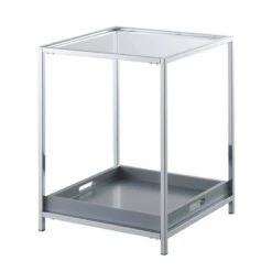 Cheap 🧨 Palm Beach End Table with Shelf and Removable Trays - Breighton Home White 🎁 -End And Side Tables shop unnamed file 5953