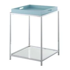 Cheap 🧨 Palm Beach End Table with Shelf and Removable Trays - Breighton Home White 🎁 -End And Side Tables shop unnamed file 5957