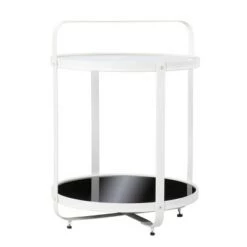 Discount 🧨 Libing Glass Top End Table Black/White - Aiden Lane 🎉 -End And Side Tables shop unnamed file 5960