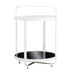 Discount 🧨 Libing Glass Top End Table Black/White - Aiden Lane 🎉 -End And Side Tables shop unnamed file 5962