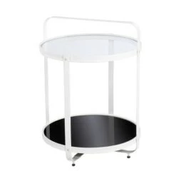 Discount 🧨 Libing Glass Top End Table Black/White - Aiden Lane 🎉 -End And Side Tables shop unnamed file 5963