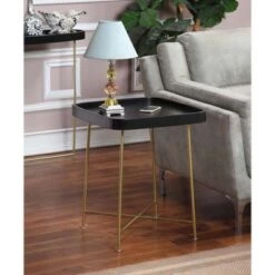 New ✔️ Lunar End Table - Breighton Home White/gold 🔔