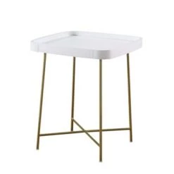 New ✔️ Lunar End Table - Breighton Home White/gold 🔔 -End And Side Tables shop unnamed file 5985