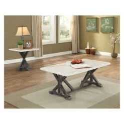Best reviews of 🎉 Romina End Table Marble White/Espresso Brown - Acme Furniture 🥰