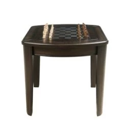Best deal ✔️ Steve Silver Co. Diletta Game End Table with Chessboard Dark Walnut - Steve Silver 🛒