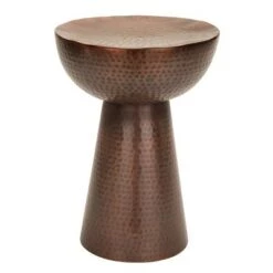 Best Pirce ✨ Olivia & May 🔨 Hammered Metal Drum End Table Bronze - Olivia & May 🥰 -End And Side Tables shop unnamed file 6020