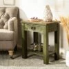 New 🥰 Alfred End Table with Storage Drawer - Antique Green - Safavieh ⌛ -End And Side Tables shop unnamed file 6025