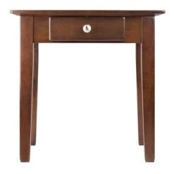 Best Sale 🤩 Rochester End Table with One Drawer, Shaker - Antique Walnut - Winsome 🔔