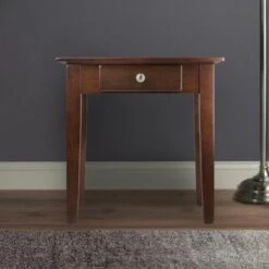 Best Sale 🤩 Rochester End Table with One Drawer, Shaker - Antique Walnut - Winsome 🔔 -End And Side Tables shop unnamed file 6058