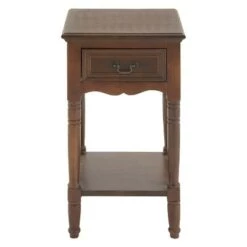 Best reviews of β€οΈ Wood Square Beveled Edge End Table Chestnut - Olivia & May π₯