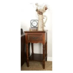 Best reviews of ❤️ Wood Square Beveled Edge End Table Chestnut - Olivia & May 🔥 -End And Side Tables shop unnamed file 6086
