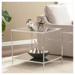 Budget ✨ Benton Glam Mirrored End Table - Chrome - Aiden Lane ⌛