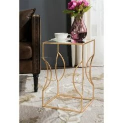 Promo π Vera End Table - Gold / Mirror - Safavieh β¨