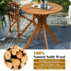 Deals 👏 Costway 3PCS Patio Rocking Chair Set Round Table Solid Wood Cushioned Sofa Garden Deck ✔️ -End And Side Tables shop unnamed file 614