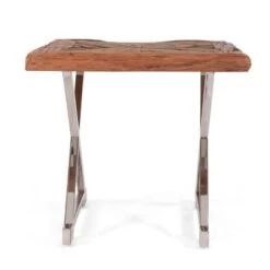 Deals ⭐ Treutlen Handcrafted Boho Wooden End Table Natural/Silver - Christopher Knight Home 👍 -End And Side Tables shop unnamed file 6162