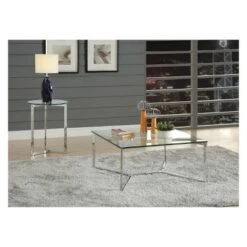 Wholesale 😍 Volusius End Table Clear Glass Sliver - Acme Furniture 👍