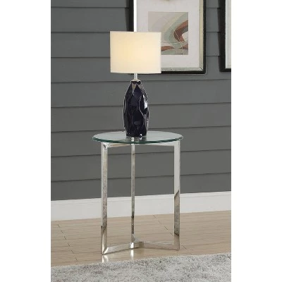 Wholesale π Volusius End Table Clear Glass Sliver - Acme Furniture π 3 Wholesale π Volusius End Table Clear Glass Sliver - Acme Furniture π - Image 2