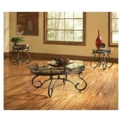 Best reviews of 🔥 Steve Silver Co. Lola Occasional 3pk Glass and Metal - Steve Silver 🔥