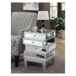 Best Sale ✨ Gold Coast J Daniels End Table Silver/Mirror - Breighton Home 👏 -End And Side Tables shop unnamed file 6200