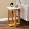 Budget 👏 Vebell Round End Table White/Natural - Aiden Lane 🎉 -End And Side Tables shop unnamed file 6219