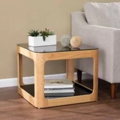 Best reviews of 🧨 Gebsdon Two-Tier End Table Natural - Aiden Lane 🥰 -End And Side Tables shop unnamed file 6229