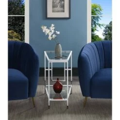 Cheap ✔️ Town Square Chrome Wedge End Table Chrome - Breighton Home 🧨