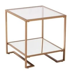 Buy 🛒 Horzen Square Glass Top End Table Gold - Aiden Lane 🔥 -End And Side Tables shop unnamed file 6250