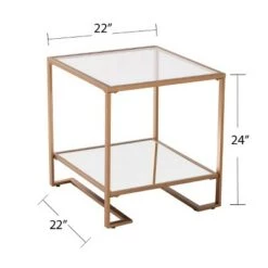 Buy 🛒 Horzen Square Glass Top End Table Gold - Aiden Lane 🔥 -End And Side Tables shop unnamed file 6255