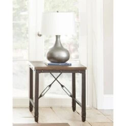 Best Sale 🎁 Steve Silver Co. Jersey End Table Antique Oak - Steve Silver 👏