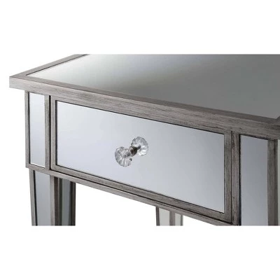 Coupon π Gold Coast Mirrored End Table with Drawer Antiqued Silver/Mirror - Breighton Home π 5 Coupon π Gold Coast Mirrored End Table with Drawer Antiqued Silver/Mirror - Breighton Home π - Image 3