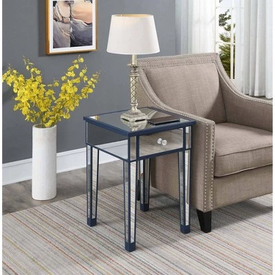 Cheapest ✨ Gold Coast Mirrored End Table with Drawer Cobalt Blue/Mirror - Breighton Home ❤️ 3 Cheapest ✨ Gold Coast Mirrored End Table with Drawer Cobalt Blue/Mirror - Breighton Home ❤️