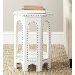 Best Sale 🎉 Nara End Table - White/Silver - Safavieh 🔥