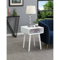 New 🎉 Napa End Table with Shelf White - Breighton Home 🔔