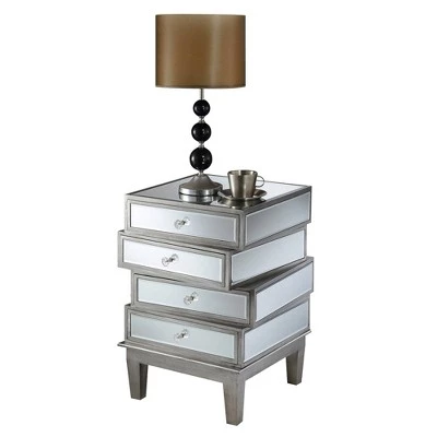 Best Pirce π Gold Coast J Daniels 4 Drawer End Table Antique Silver/Mirror - Breighton Home π 4 Best Pirce π Gold Coast J Daniels 4 Drawer End Table Antique Silver/Mirror - Breighton Home π - Image 2