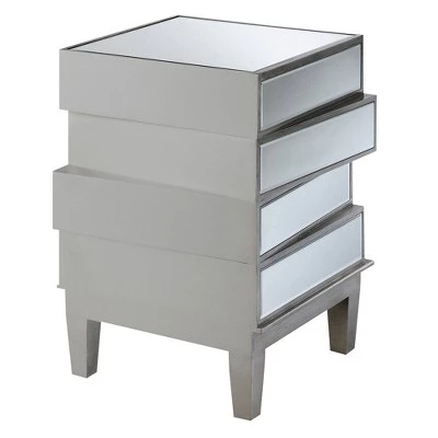 Best Pirce π Gold Coast J Daniels 4 Drawer End Table Antique Silver/Mirror - Breighton Home π 6 Best Pirce π Gold Coast J Daniels 4 Drawer End Table Antique Silver/Mirror - Breighton Home π - Image 4