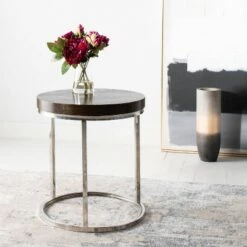 Deals ⌛ Turner Round End Table Silver - Safavieh 😉