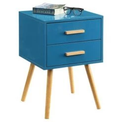 Best Pirce 💯 Oslo 2 Drawer End Table Blue - Breighton Home 🤩
