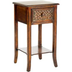 Budget 😀 Ernest End Table With Storage Drawer - Dark Brown - Safavieh 🎉 -End And Side Tables shop unnamed file 6427