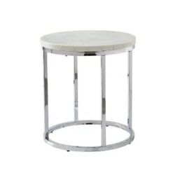 Top 10 💯 Echo Round End Table White - Steve Silver Co. 👏 -End And Side Tables shop unnamed file 6442