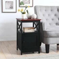 Top 10 🔥 Oxford End Table with Storage Cabinet and Shelf - Breighton Home Espresso ✔️