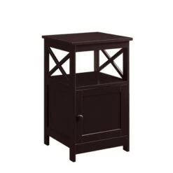 Top 10 🔥 Oxford End Table with Storage Cabinet and Shelf - Breighton Home Espresso ✔️ -End And Side Tables shop unnamed file 6452