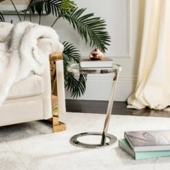Best reviews of π Mariana Glass Top End Table Chrome - Safavieh π