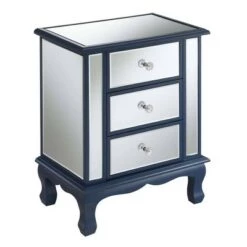 Coupon 🧨 Breighton Home Gold Coast Vineyard 3 Drawer Mirrored End Table - Johar Furniture Silver/clear 😉 -End And Side Tables shop unnamed file 6494