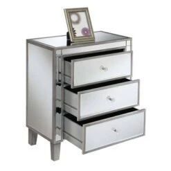 Coupon 🧨 Breighton Home Gold Coast Vineyard 3 Drawer Mirrored End Table - Johar Furniture Silver/clear 😉 -End And Side Tables shop unnamed file 6495