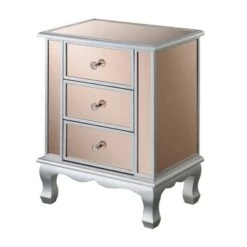 Coupon 🧨 Breighton Home Gold Coast Vineyard 3 Drawer Mirrored End Table - Johar Furniture Silver/clear 😉 -End And Side Tables shop unnamed file 6496