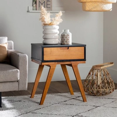 Flash Sale βοΈ Set of 2 Donna Wood Bridge Leg Boho End Tables with Drawer - Saracina Home Caramel π 3 Flash Sale βοΈ Set of 2 Donna Wood Bridge Leg Boho End Tables with Drawer - Saracina Home Caramel π
