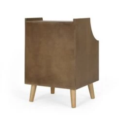 Brand new 😀 Boyes Contemporary End Table with Hutch Walnut/Natural/Antique Gold - Christopher Knight Home 🧨 -End And Side Tables shop unnamed file 6521