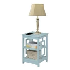 Coupon 😉 Town Square End Table with Shelves Sea Foam - Breighton Home 🥰 -End And Side Tables shop unnamed file 6543