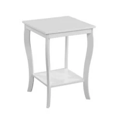 Outlet 🎁 American Heritage Square End Table with Shelf - Breighton Home White 🧨 -End And Side Tables shop unnamed file 6555