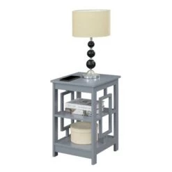 New 😍 Town Square End Table with Shelves Gray - Breighton Home 🔥 -End And Side Tables shop unnamed file 6564